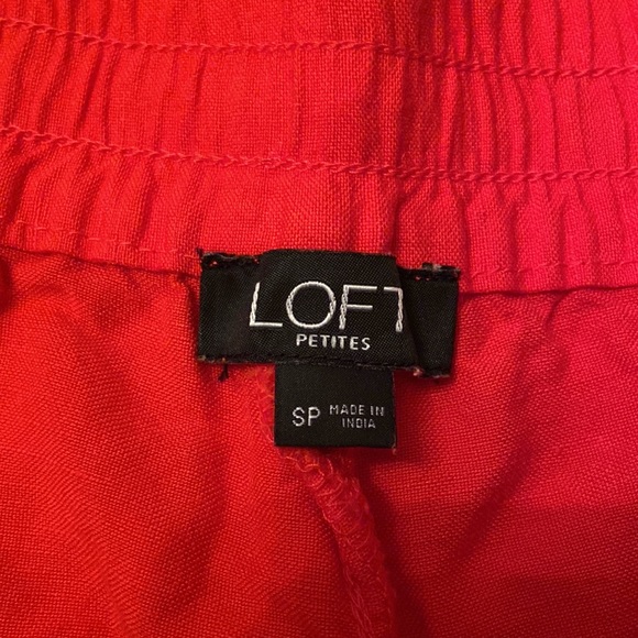 LOFT Linen Blend Embroidered Drawstring Waist Casual Shorts - Picture 8 of 11